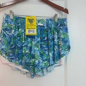 NWT Banana Boat Blue Tropical Print Women's Shorts Size XL